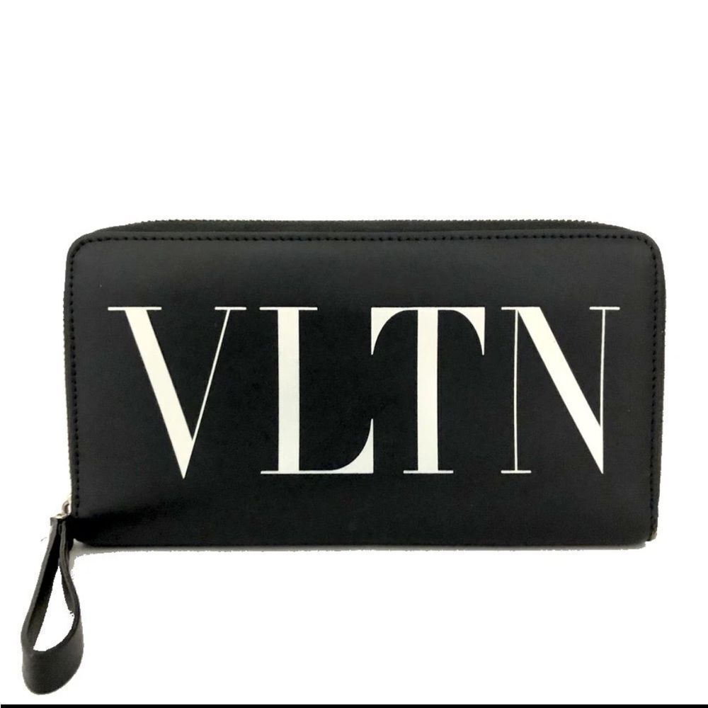 Valentino Garavani VLTN Leather Zip-around Long Wallet